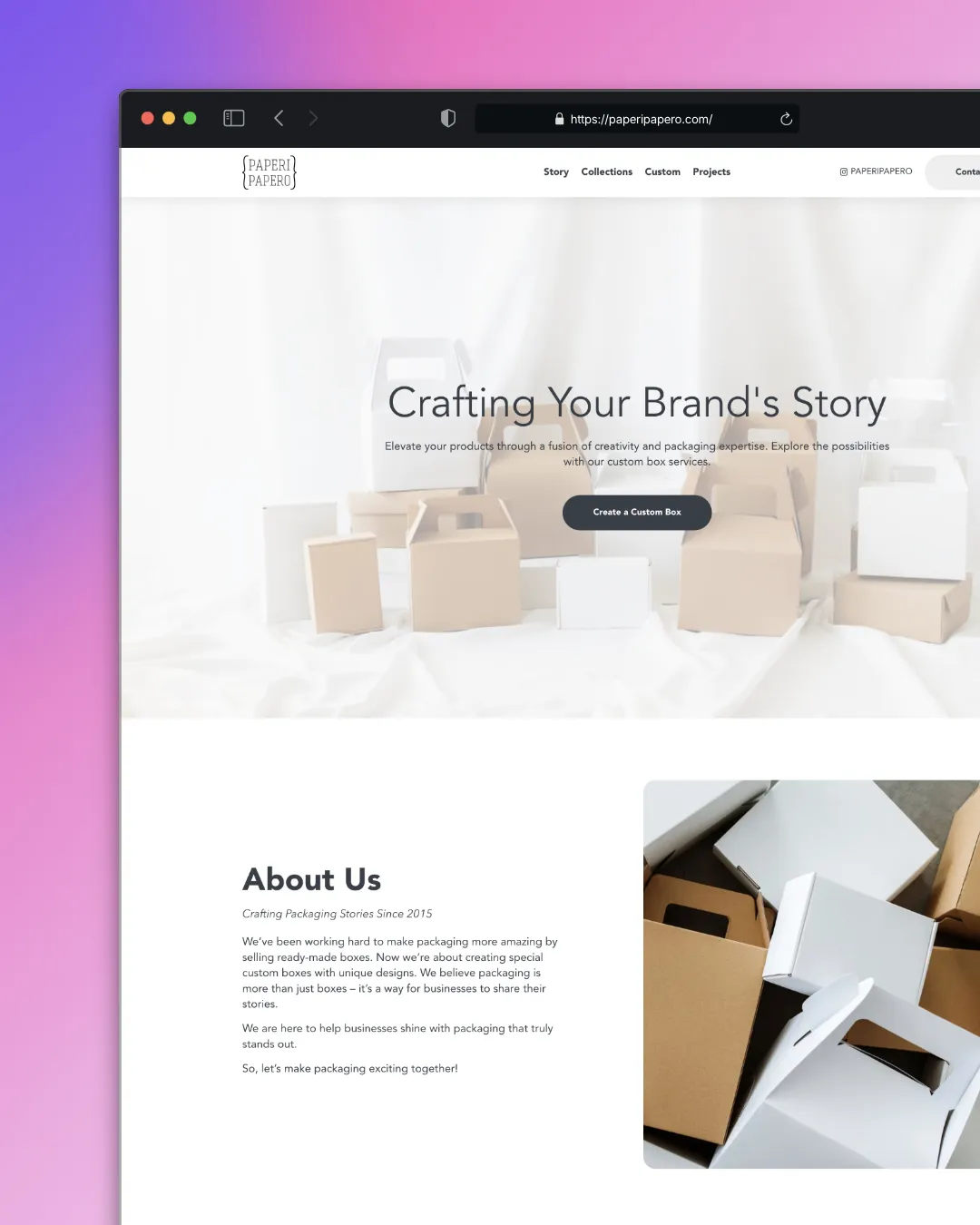 paperi papero landing page website