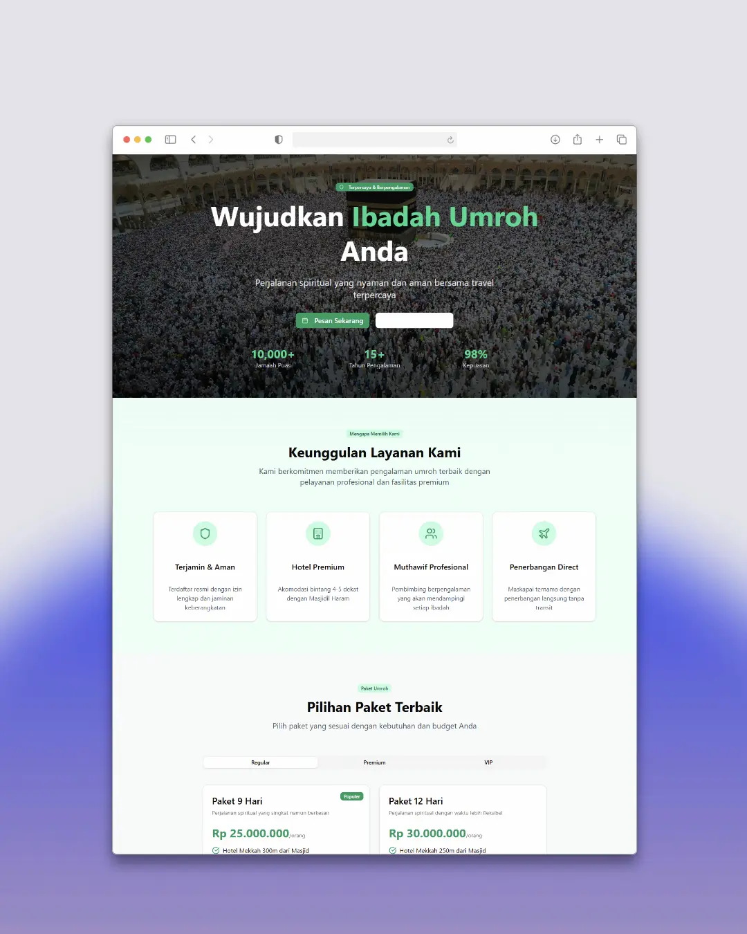 website travel umroh design basic
